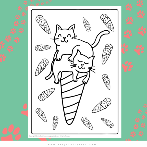 Cat Coloring Pages for Kids | Arty Crafty Kids