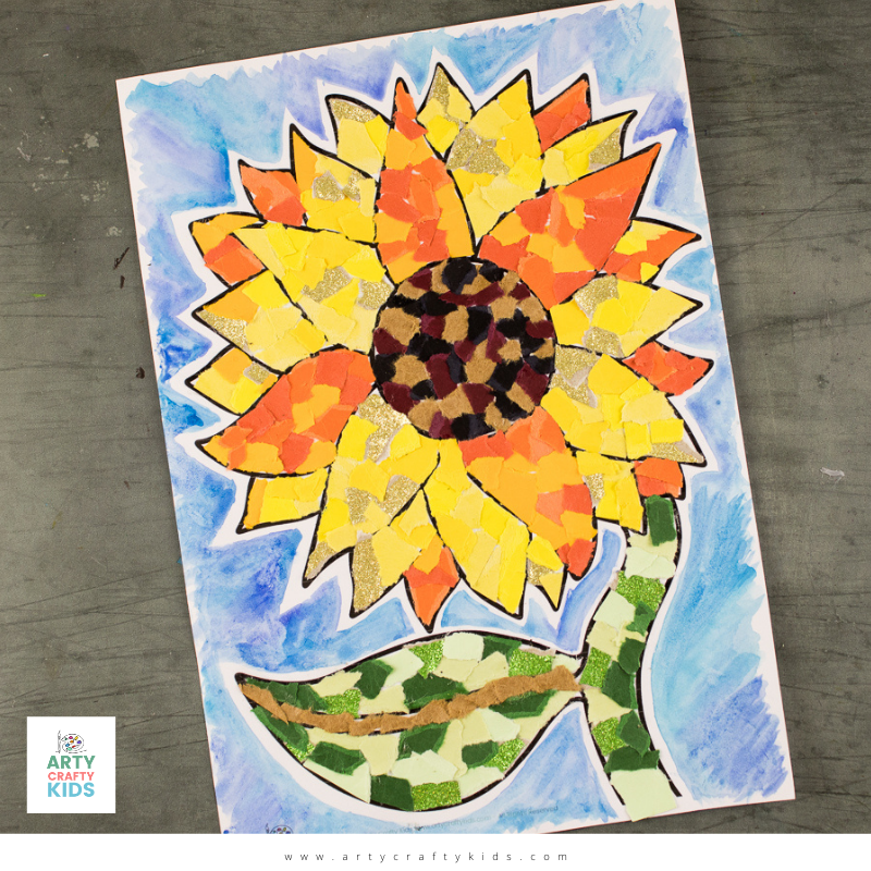 Paper Sunflower Collage Art - Arty Crafty Kids