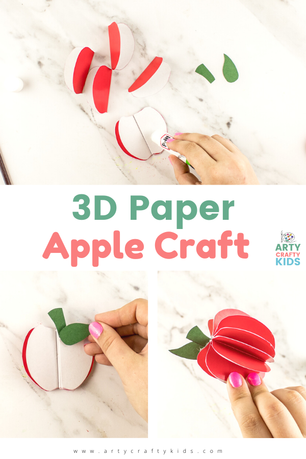 3D Paper Apple Craft - Arty Crafty Kids