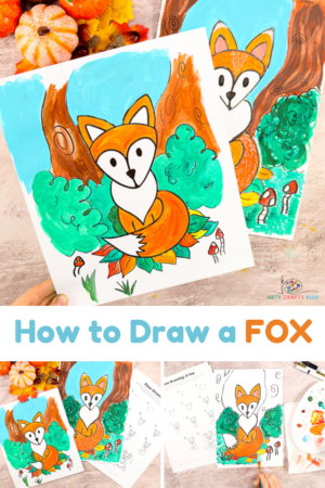 How To Draw A Fox - Easy To Draw Tutorial - Arty Crafty Kids