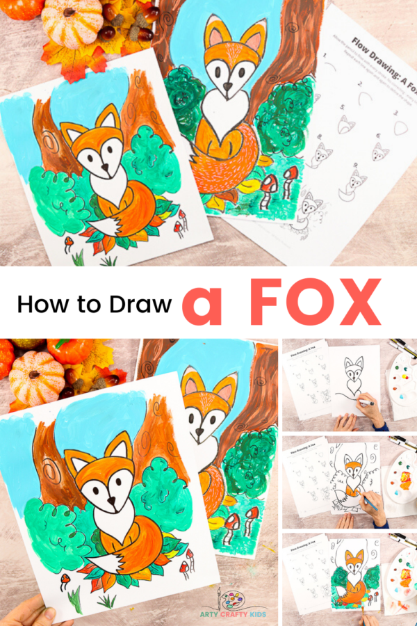 How to Draw a Fox - Easy to Draw Tutorial - Arty Crafty Kids