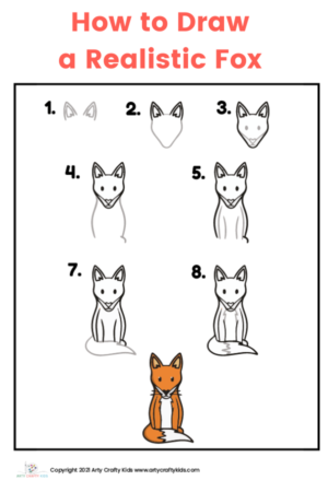 how to draw a realistic fox step by step