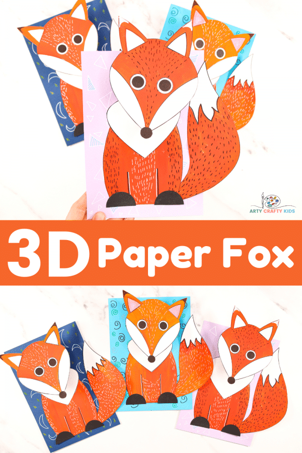 3d Paper Fox Craft - Arty Crafty Kids