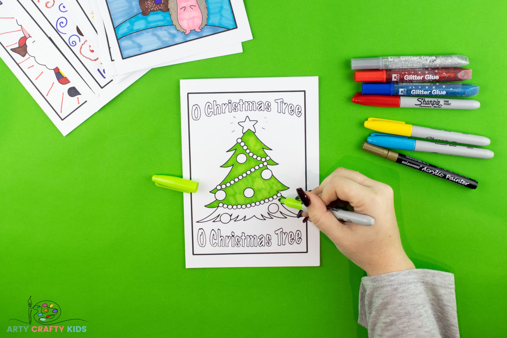 Printable Christmas Cards for Kids to Color Arty Crafty Kids