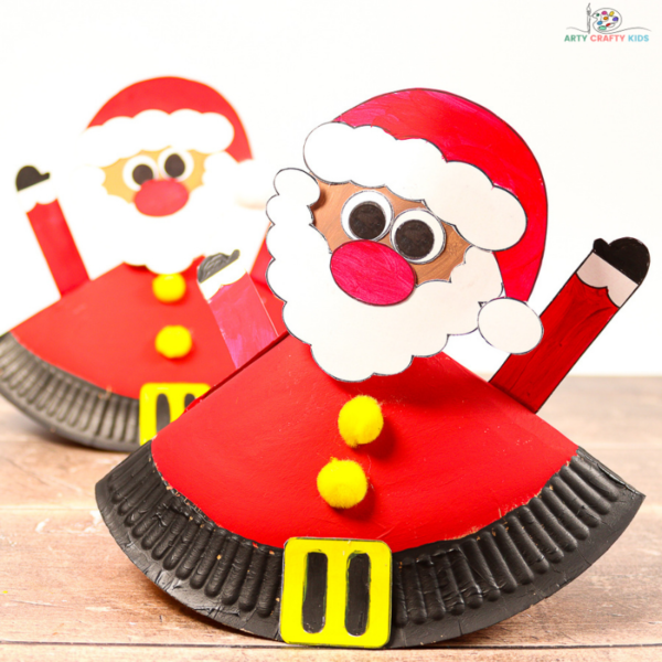 Rocking Paper Plate Santa - Arty Crafty Kids