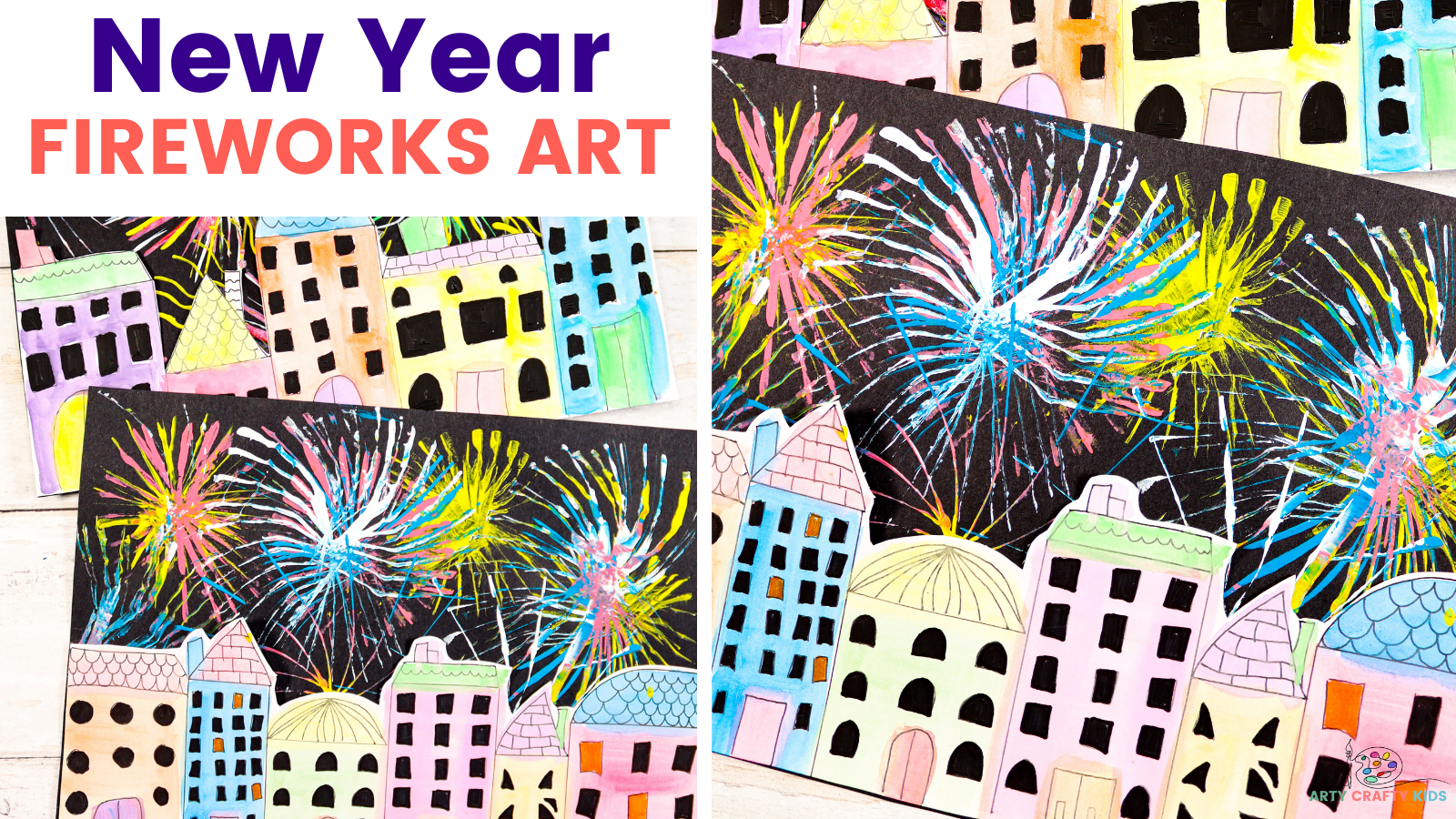 New Years Fireworks Art - Arty Crafty Kids