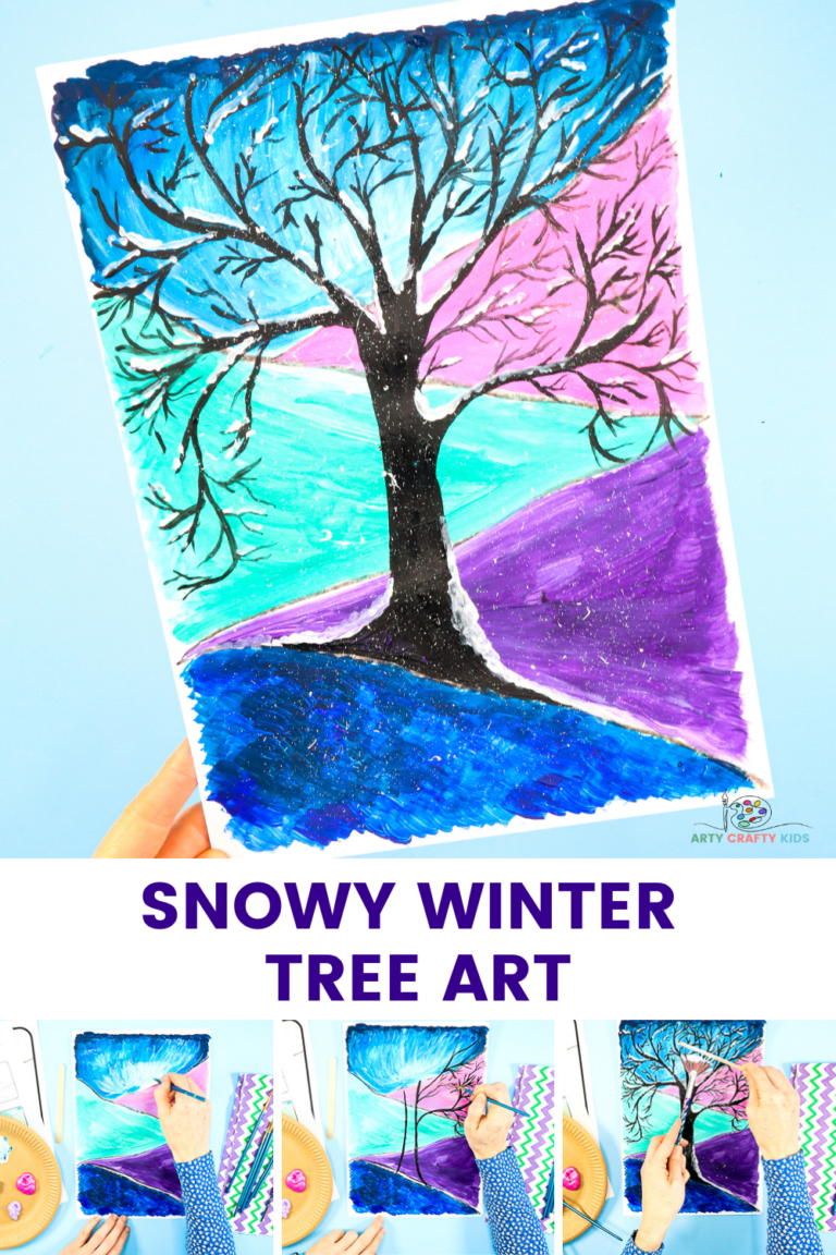 Snowy Winter Tree Art - Arty Crafty Kids