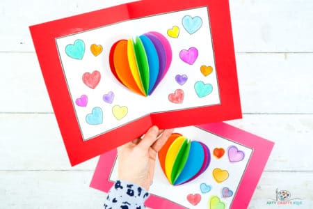 Heart Pop Up Card for Valentine's Day - Arty Crafty Kids