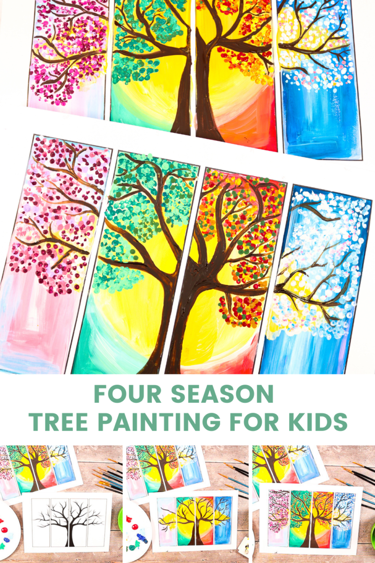 Four Seasons Tree Painting Easy Art Project for Kids Arty Crafty Kids