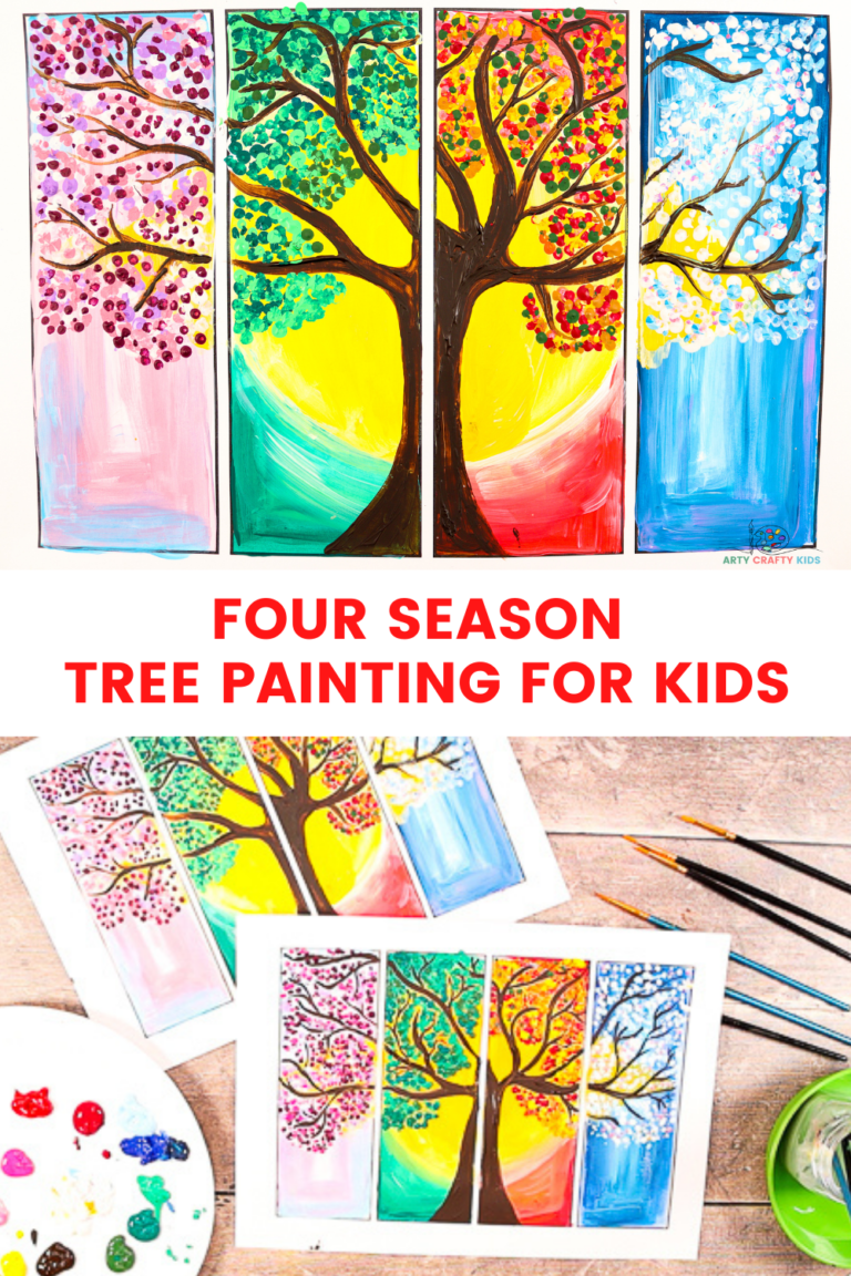 Four Seasons Tree Painting | Easy Art Project for Kids - Arty Crafty Kids