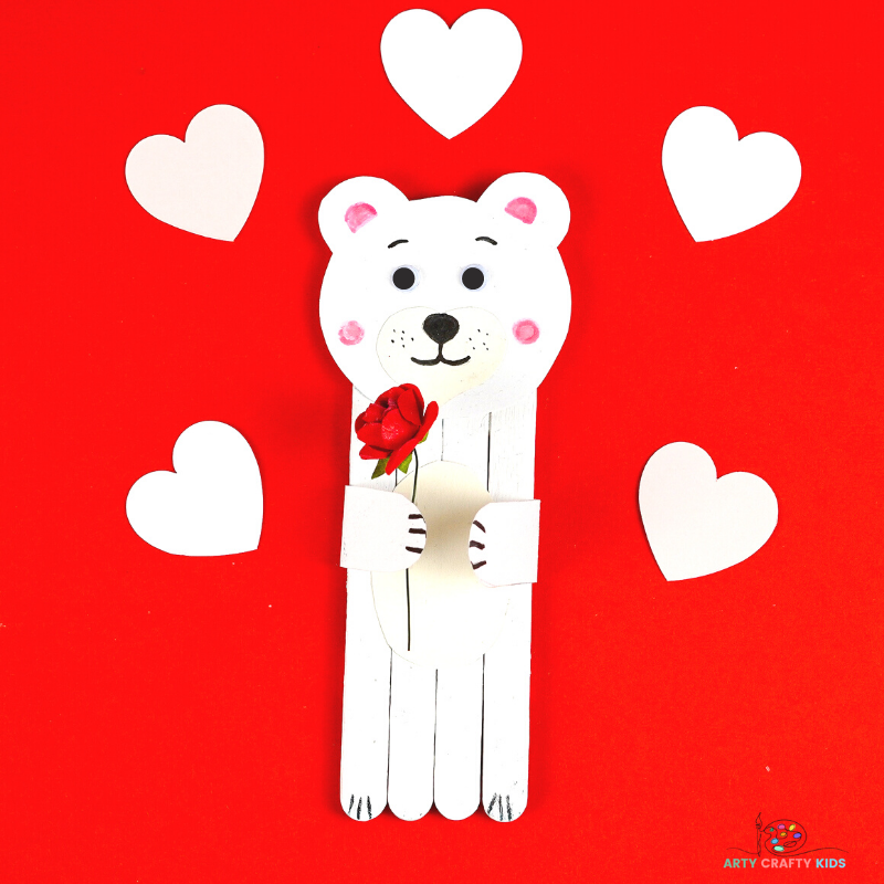 Puppy Love Valentine Popsicle Stick Craft- Easy Preschool Craft