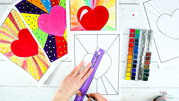 Heart Sunburst Painting  Watercolor Painting with Kids - Arty Crafty Kids