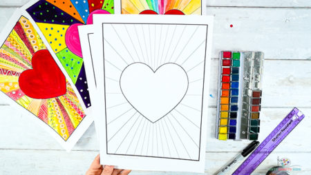 Heart Sunburst Painting | Watercolor Painting with Kids - Arty Crafty Kids