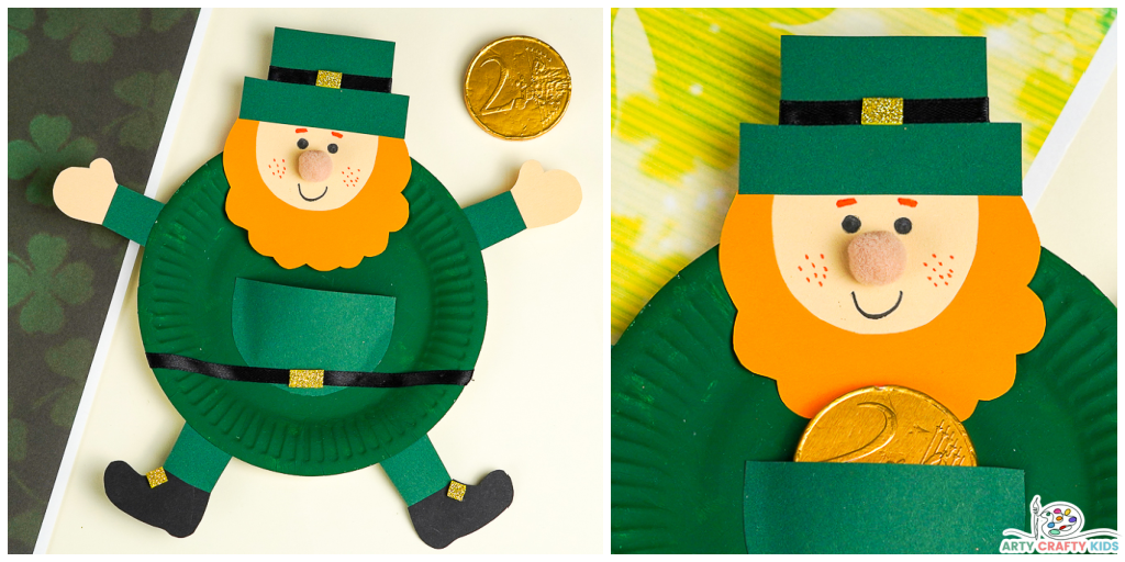 Paper Plate Leprechaun Craft for St Patrick's Day - Arty Crafty Kids