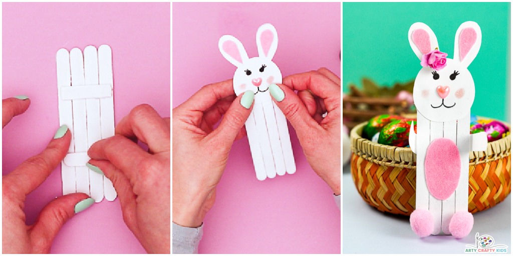 Popsicle Stick Bunny Craft for Easter - Arty Crafty Kids