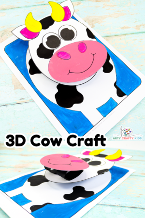 3D Paper Cow Craft - Arty Crafty Kids