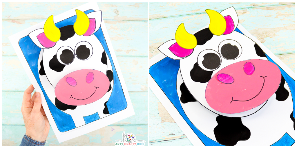 3D Paper Cow Craft - Arty Crafty Kids