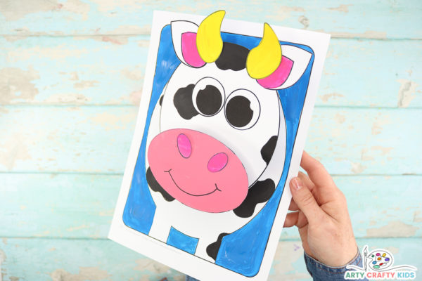 3D Paper Cow Craft - Arty Crafty Kids