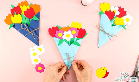 Paper Flower Bouquet Craft - Sweet Spring Flower Craft - Arty Crafty Kids