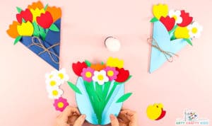 Paper Flower Bouquet Craft - Sweet Spring Flower Craft - Arty Crafty Kids