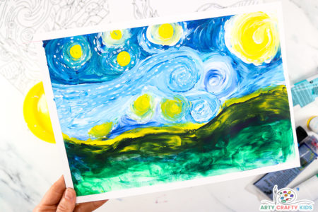 Starry Night Finger-Painting Art | Van Gogh Inspired Art - Arty Crafty Kids