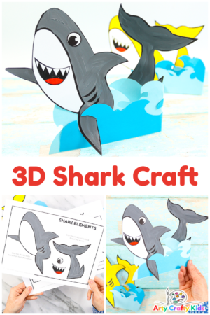 3D Swimming Paper Shark Craft - Arty Crafty Kids