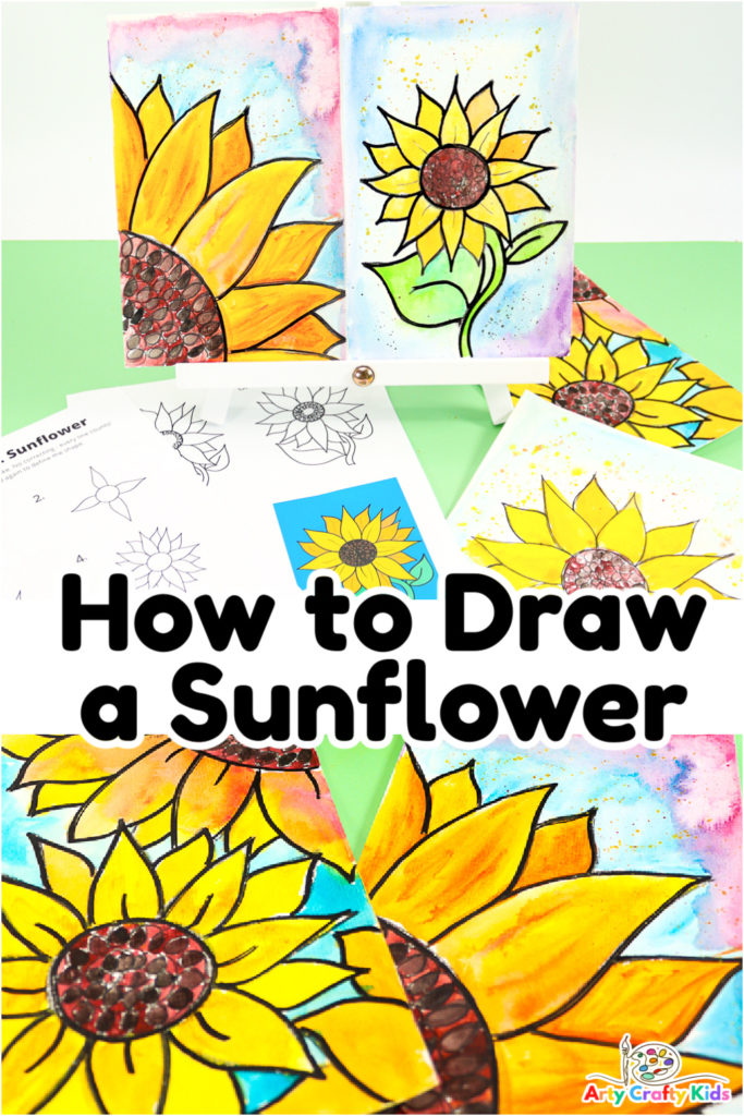 How to draw sunflower step by step/sunflower drawing with easy colour -  YouTube