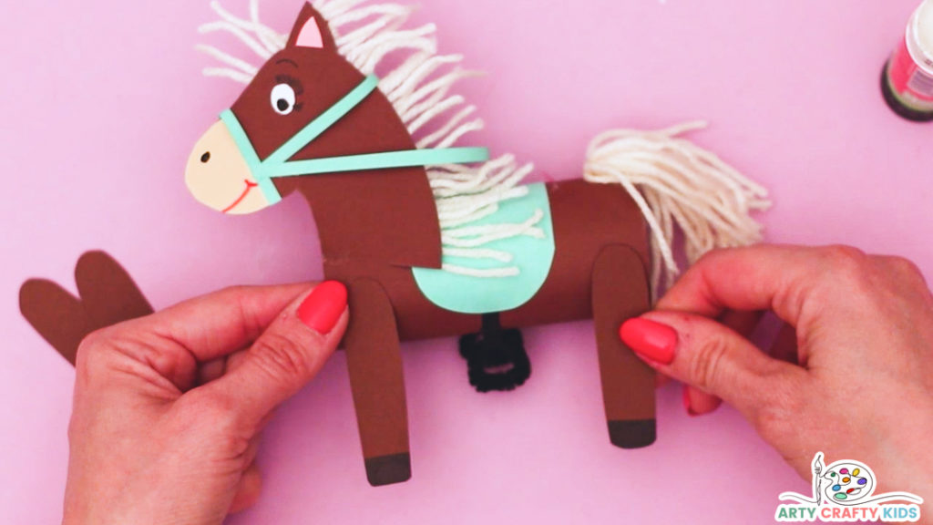 Kid's Horse Craft Made from a Wrapping Paper Tube - Crafty Morning