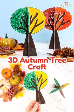 3d Paper Autumn Tree Craft With Changing Fall Leaves - Arty Crafty Kids