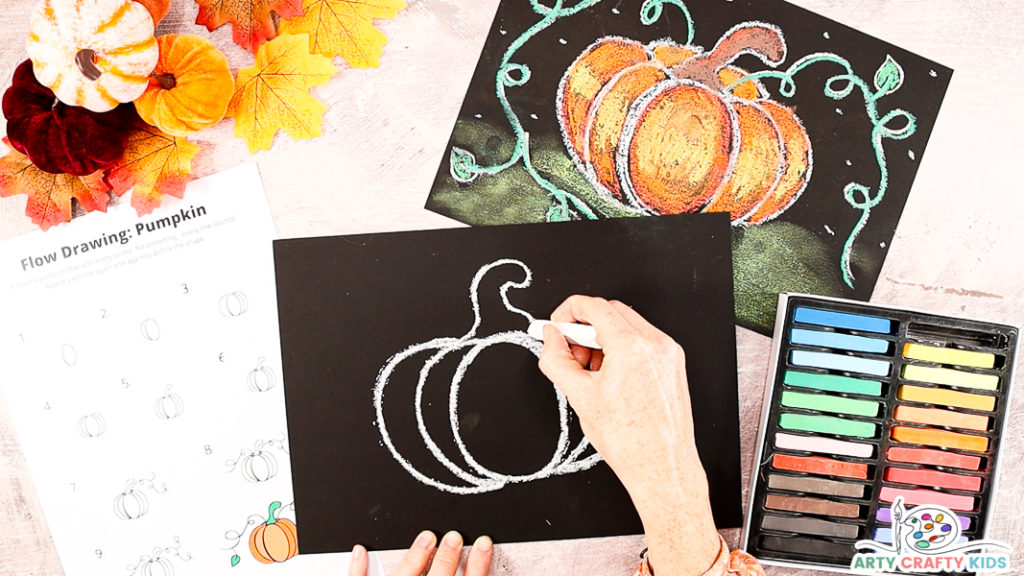 How to Draw a Pumpkin Easy Pumpkin Art for Kids 22