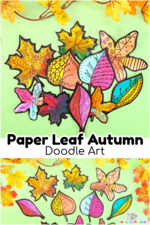 Paper Leaf Autumn Doodle Art - Arty Crafty Kids