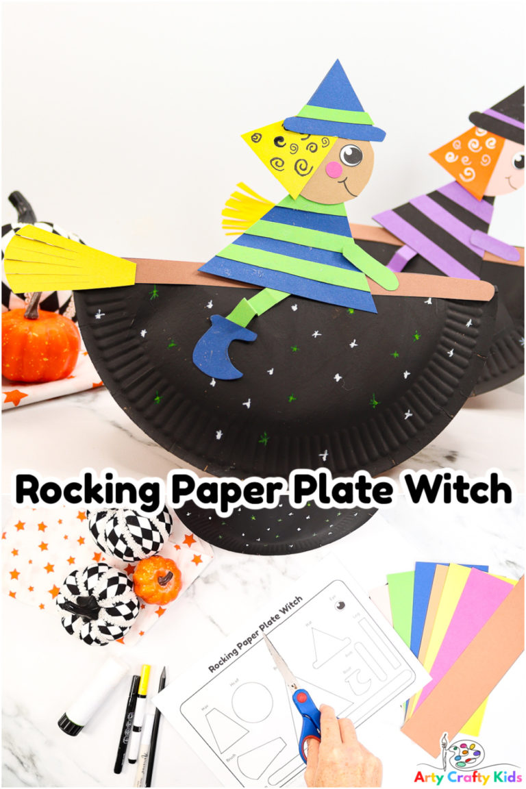 Rocking Paper Plate Witch Craft - Arty Crafty Kids