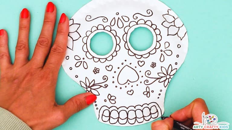 Paper Plate Sugar Skull Craft for the Day of the Dead - Arty Crafty Kids