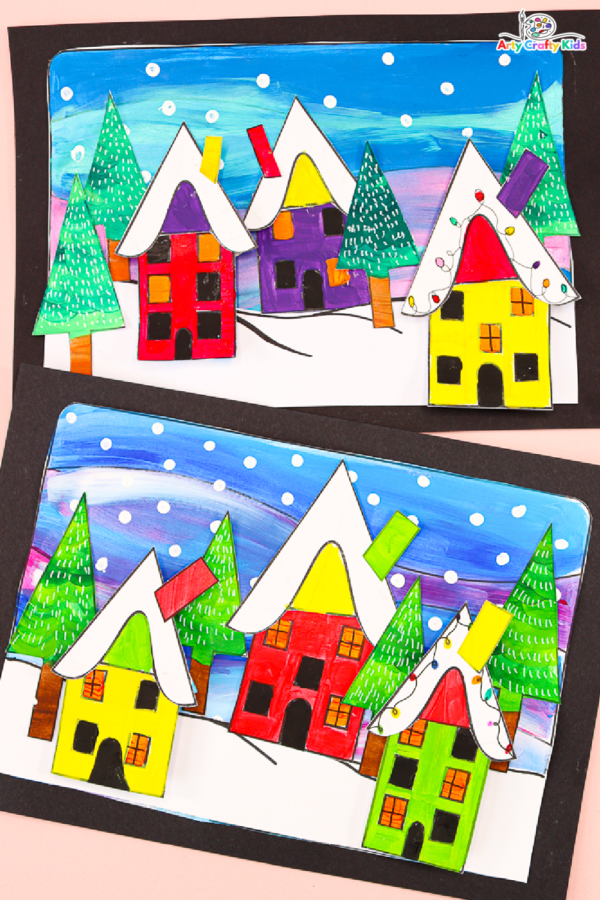 Snowy Winter Wonderland Art and Craft Idea - Arty Crafty Kids