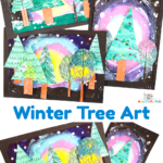 Fun and easy Winter Tree Art Project with sponge painting to try with your Arty Crafty Kids!