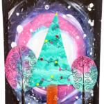 Fun and easy Christmas Tree Art Project with sponge painting to try with your Arty Crafty Kids!