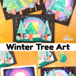 Fun and easy Winter Tree Art Project with sponge painting to try with your Arty Crafty Kids!