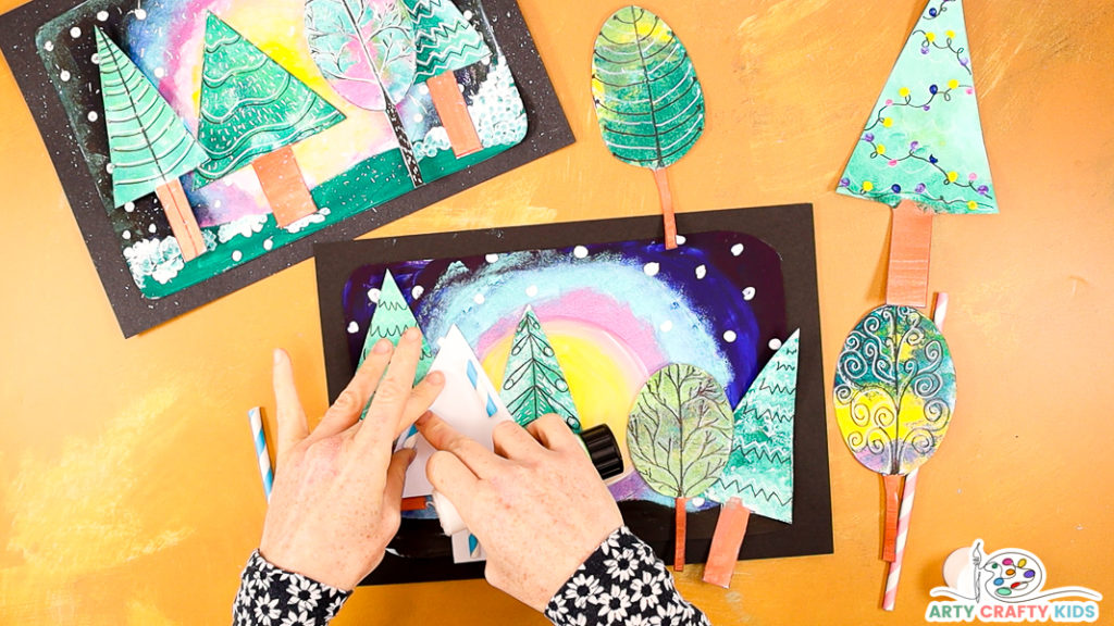 Snowy Winter Tree Art - Arty Crafty Kids