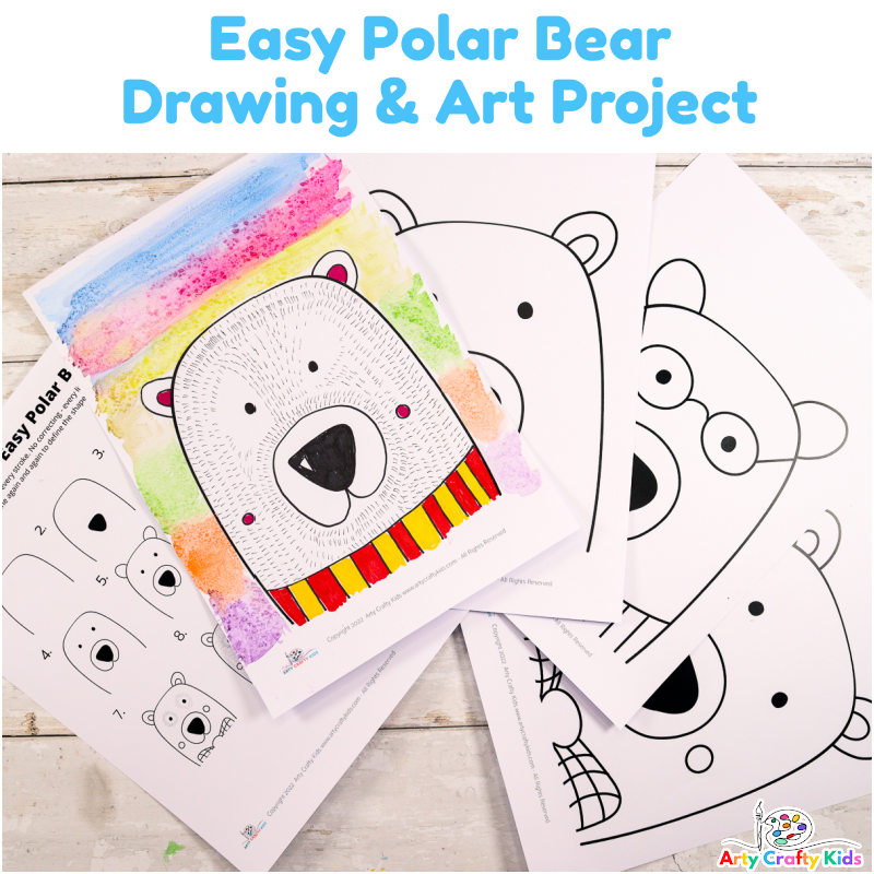 Easy How to Draw a Polar Bear Templates Arty Crafty Kids