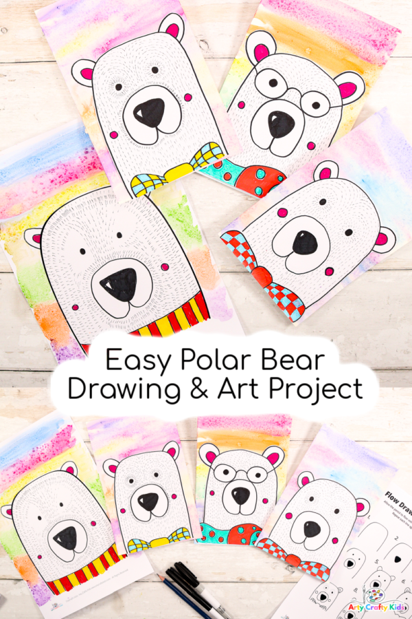 Easy Polar Bear Drawing and Art Project - Arty Crafty Kids