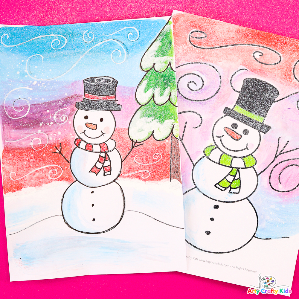 How to Draw a Snowman Easy Snowman Drawing 4