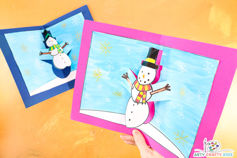 Snowman Pop-Up Christmas Card - Arty Crafty Kids