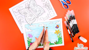 3D Butterfly Coloring Pages and Butterfly Craft - Arty Crafty Kids