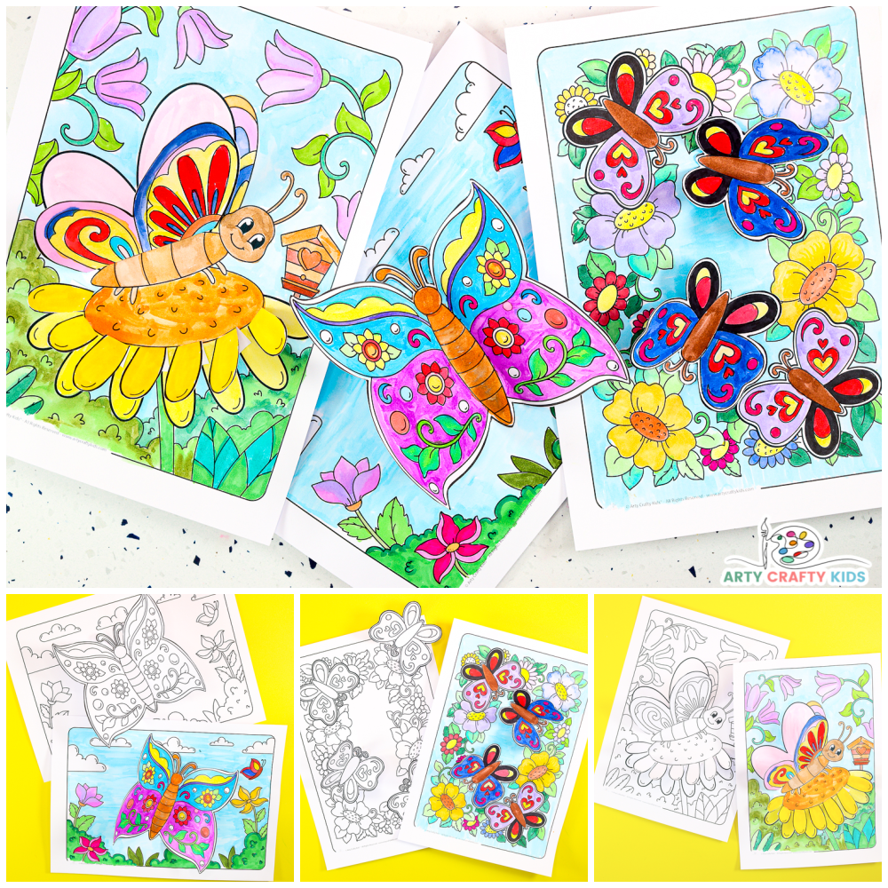 Butterfly Colour By Number Coloring Book For Kids: Large Print