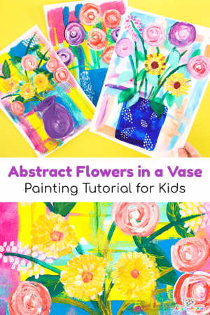 Abstract Easy Flowers in a Vase Painting Idea - Arty Crafty Kids