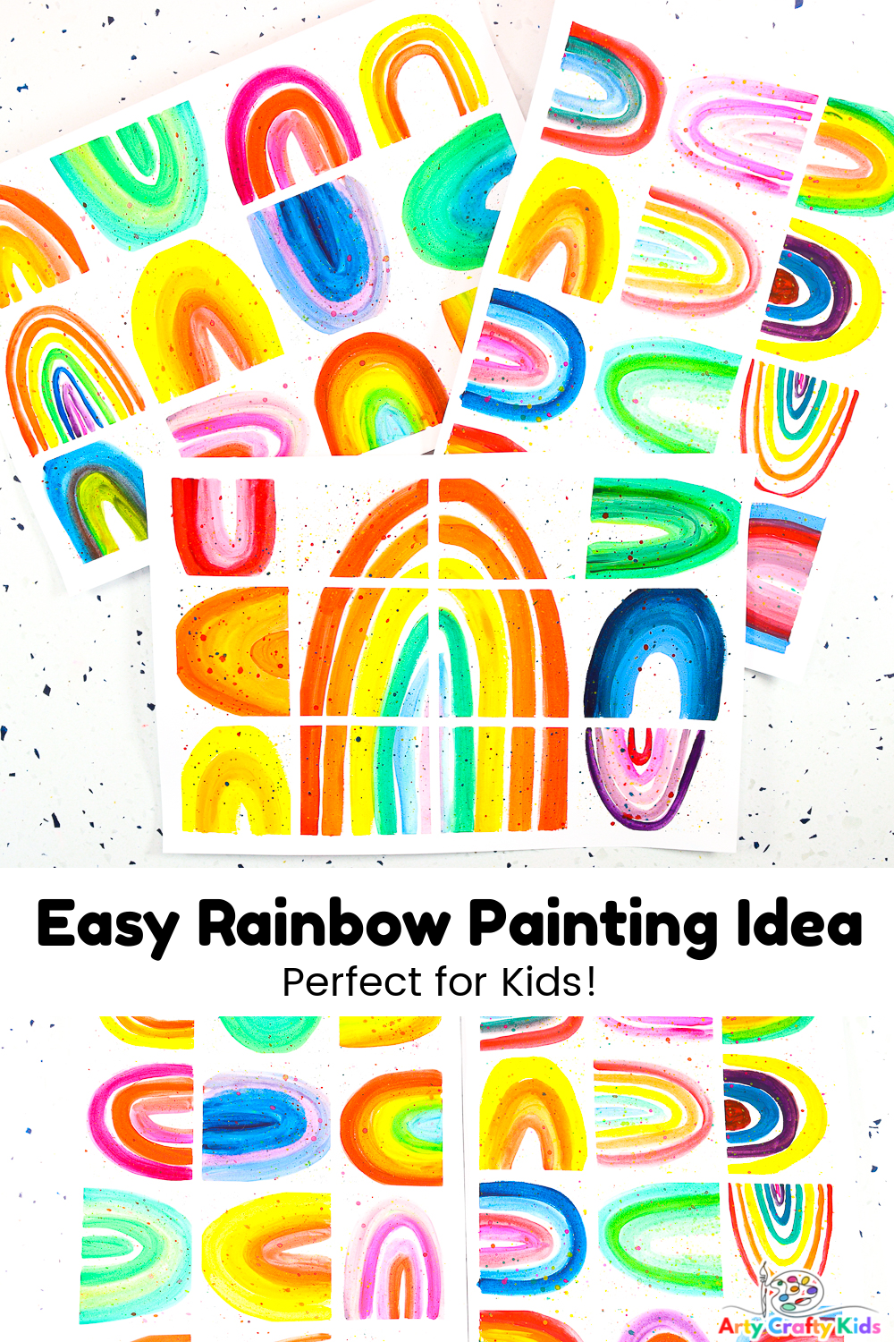 Easy Rainbow Painting Idea - Arty Crafty Kids