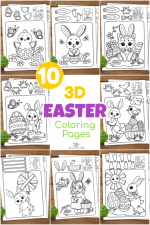 3D Easter Coloring Pages for Kids - Arty Crafty Kids