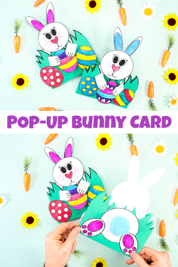 3D Pop-Up Bunny Card for Easter | Printable Easter Card - Arty Crafty Kids