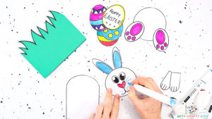 3D Pop-Up Bunny Card for Easter | Printable Easter Card - Arty Crafty Kids