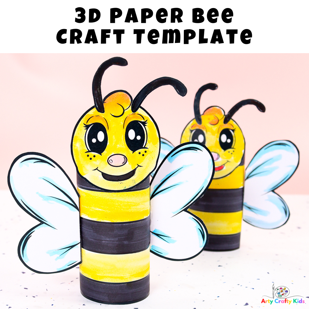 3D Paper Bee Craft Template Arty Crafty Kids